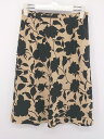 ◇ ◎ OTTO オットー 花柄 膝下丈 Aライン スカート サイズ9 ベージュ ブラック レディース P 【中古】