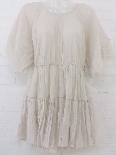 ◇ one after another NICE CLAUP カシュクール チュニック 五分袖 ブラウス ワンピース サイズF ベージュ レディース P 【中古】 ◇ one after another NICE CLAUP カシュクール チュニック 五分袖 ブラウス ワンピース サイズF ベージュ レディース P 【中古】