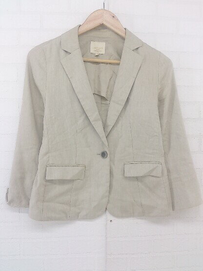 ◇ LAPIS LUCE PER BEAMS ラピスルーチェパービームス 七分袖 ジャケット サイズ38 ベージュ レディース P 【中古】