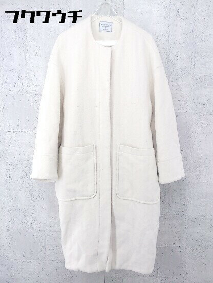 ■ Broderie & Co ブロードゥリー&コー 長袖 ノーカラー コート サイズ38 アイボリー レディース 【中古】