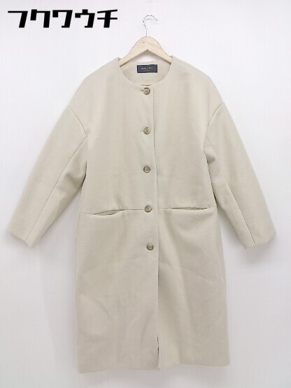 ■ chocol raffine robe ショコラ フィネ ローブ 長袖 ノーカラー コート サイズF ベージュ レディース 【中古】