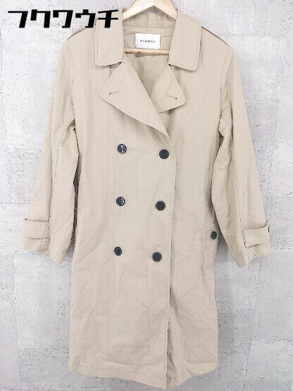 ■ ◎ MOUSSY マウジー ベルト付 長袖 トレンチ コート サイズ1 ベージュ レディース 【中古】
