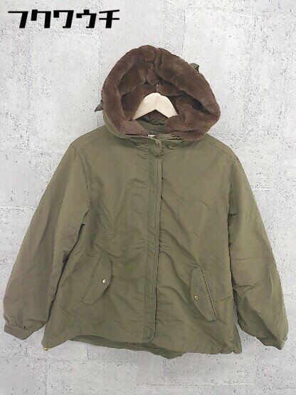 ■ ◎ liflattie ships リフラティ シップス ファー付 長袖 中綿 ジャケット サイズM カーキ レディース 【中古】