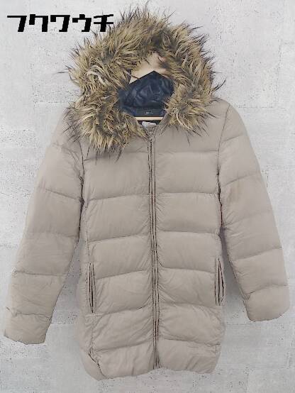 gap outdoor edition フェイクファー付き ジップアップ ダウン コート XXSサイズ グレージュ レディース 【中古】