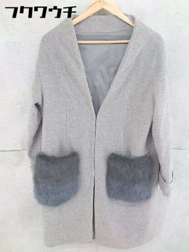 ■ ◎ SENSE OF PLACE センスオブプレイス URBAN RESEARCH フェイクファー付き 長袖 コート サイズF グレー系 レディース 【中古】 ■ ◎ SENSE OF PLACE センスオブプレイス URBAN RESEARCH フェイクファー付き 長袖 コート サイズF グレー系 レディース 【中古】