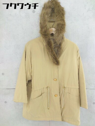 ■ ANDRE LUCIANO アンドレ ルチアーノ フォックスファー 長袖 中綿 コート ベージュ レディース 【中古】 ■ ANDRE LUCIANO アンドレ ルチアーノ フォックスファー 長袖 中綿 コート ベージュ レディース 【中古】