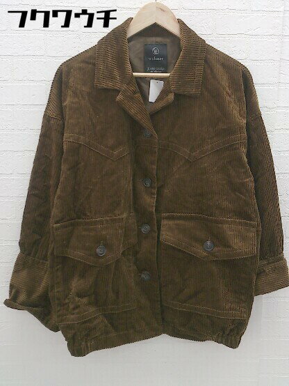 ■ DOUBLE STANDARD CLOTHING コーデュロイ 長袖 CPOジャケット サイズFREE ブラウン レディース 【中古】