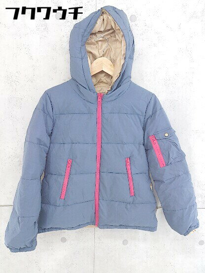 ■ B:MING by BEAMS ビーミング リバーシブル ジップアップ ダウン ジャケット サイズS ネイビー ベージュ系 レディース 【中古】