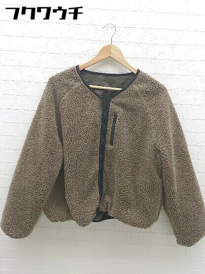 ■ titivate ティティベイト リバーシブル ボア ジップアップ ジャケット サイズM ブラウン レディース 【中古】