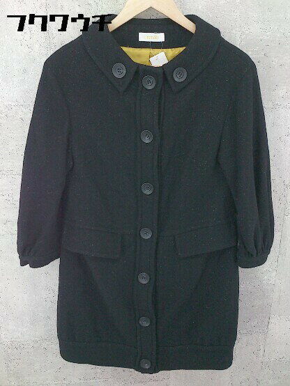 ■ co-quina コキナ LISAHOLM ラメ 長袖 コート サイズF ブラック レディース 【中古】