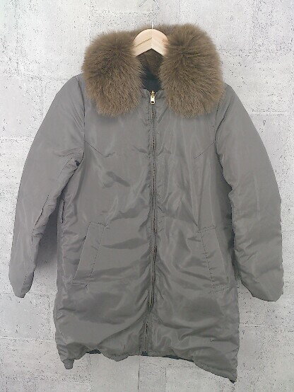 ■ URBAN RESEARCH ROSSO リバーシブル フォックスファー 長袖 ダウン ジャケット コート FREE グレー レディース 【中古】