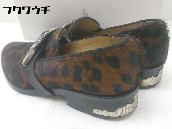 ◇ ◎ TOGA PULLA x beams コラボ ハラコ レオパード ローファー シューズ サイズ36 ブラック ブラウン レディース 【中古】