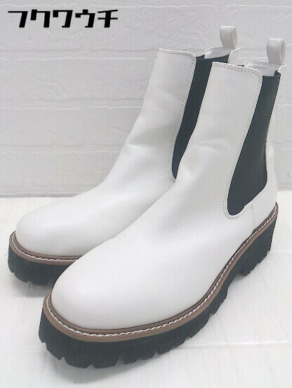◇ Mazell by BARNYARDSTORM バンヤードストーム サイドゴア ショート ブーツ 24.5cm相当 ホワイト レディース 【中古】