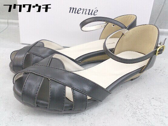 ■ ◎ menue メヌエ パンプス シューズ サイズ22.5cm ブラック レディース 【中古】(4)