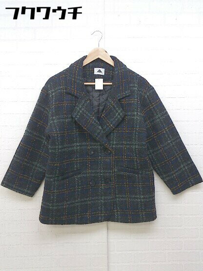 ■ ABITOKYO アビトーキョー チェック 長袖 コート ジャケット ブラック マルチ レディース 【中古】