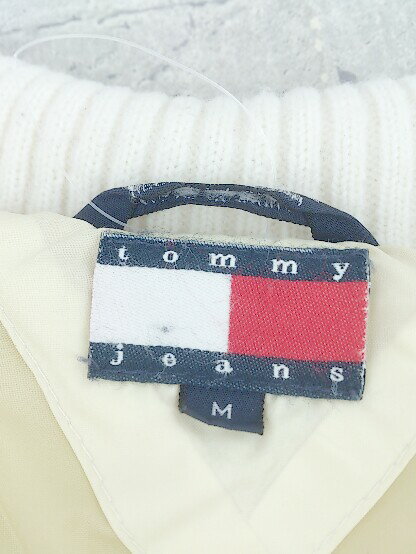 ■ TOMMY JEANS トミー ジーンズ ジップアップ 長袖 中綿 ジャケット M クリーム レディース 【中古】