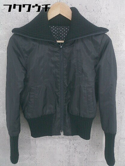 ■ COMME CA ISM コムサイズム ジップアップ リバーシブル 長袖 ジャケット サイズM ブラック ホワイト レディース 【中古】