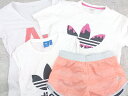 ◇ adidas アディダス まとめ売り4点セット Sサイズのみ ノースリーブ 半袖 Tシャツ カットソー ショート パンツ レディース 【中古】