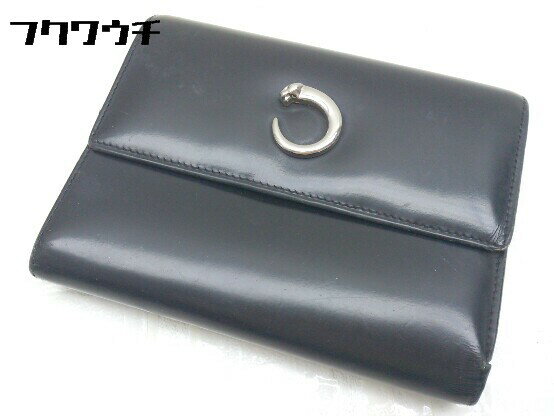 ◇ Cartier カルティエ パンテール 三つ折り 財布 ウォレット ブラック メンズ 【中古】