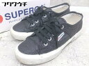 ■ ◎ SUPERGA スペルガ グリッター スニーカー シューズ サイズ37 ブラック レディース 【中古】