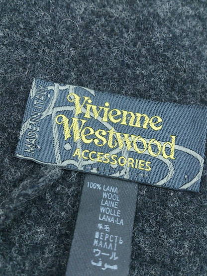 ◇ Vivienne Westwood ヴィヴィアン ウエストウッド オーブ フリンジ マフラー ブラック系 レディース 【中古】