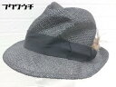 ◇ CA4LA カシラ ストロー 中折れ ハット 帽子 ブラック レディース 【中古】