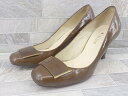 ◇ CARINO カリーノ ポインテッドトゥ パンプス 24 1/2 ブラウン レディース 【中古】