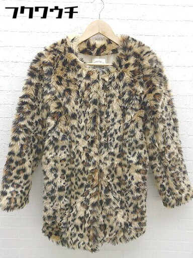 ■ ◎ CECIL McBEE セシルマクビー タグ付 豹柄 レオパード フェイクファー 長袖 コート サイズF ベージュ レディース 【中古】 ■ ◎ CECIL McBEE セシルマクビー タグ付 豹柄 レオパード フェイクファー 長袖 コート サイズF ベージュ レディース 【中古】