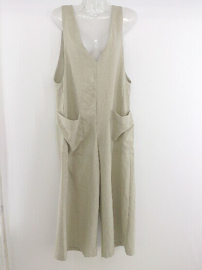 ◇ Samansa Mos2 blue サマンサモスモス ブルー ビックポケット サロペット サイズF ライトベージュ レディース P 【中古】のサムネイル