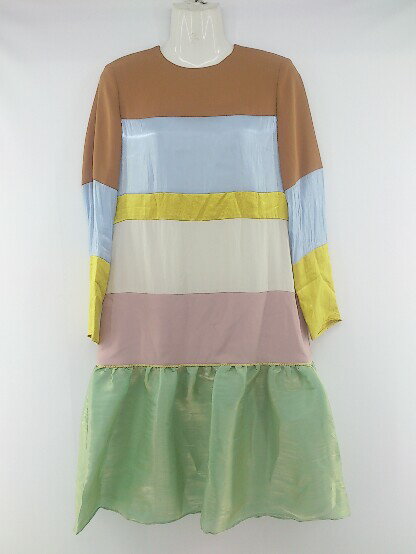 ◇ ADELLY アデリー 長袖 膝下丈 ワンピース ブラウン系 マルチ レディース P 【中古】のサムネイル