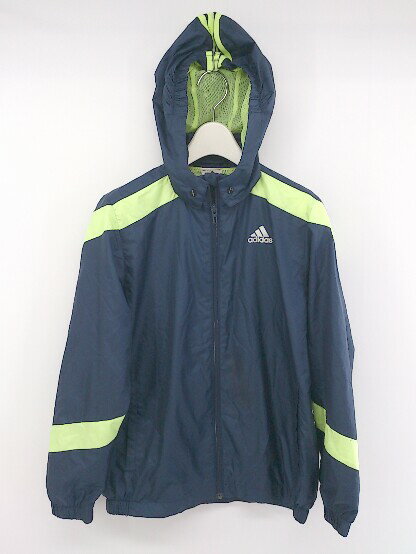 ◇ ◎ adidas アディダス キッズ 子供服 長袖 ジップアップ パーカー ネイビー メンズ E 【中古】 1