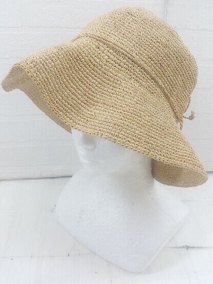 ◇ MUJI 無印良品 ムジルシ ラフィア ハット 帽子 ベージュ 55-57.5 レディース P 【中古】のサムネイル