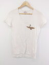 ◇ Vivienne Westwood ヴィヴィアン ウエストウッド Vネック 半袖 Tシャツ カットソー サイズM ホワイトピンク系 メンズ P 【中古】