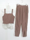 ◇ Andemiu サイドジップ ウエストゴム パンツ ビスチェ セットアップ サイズM モカ ブラウン レディース P 【中古】