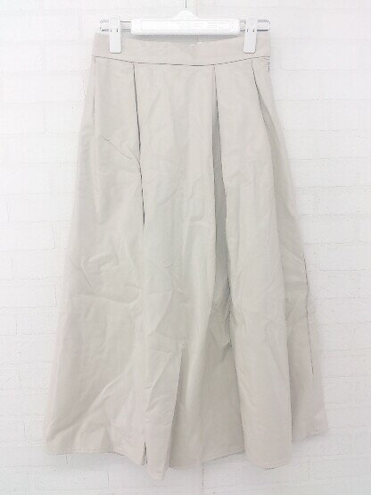 ◇ Swingle スウィングル フェイクレザー 膝下丈 ギャザー スカート サイズS ベージュ レディース E 【中古】