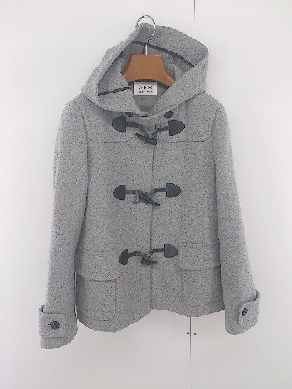 ◇ AER ADAM ET ROPE' アダムエロペ ジップアップ 長袖 フーディー ダッフルコート サイズ 36 グレー レディース E 【中古】