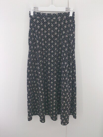 ◇ URBAN RESEARCH カジュアル こなれ感 総柄 ロング フレア スカート サイズF ブラック ホワイト系 レディース E 【中古】