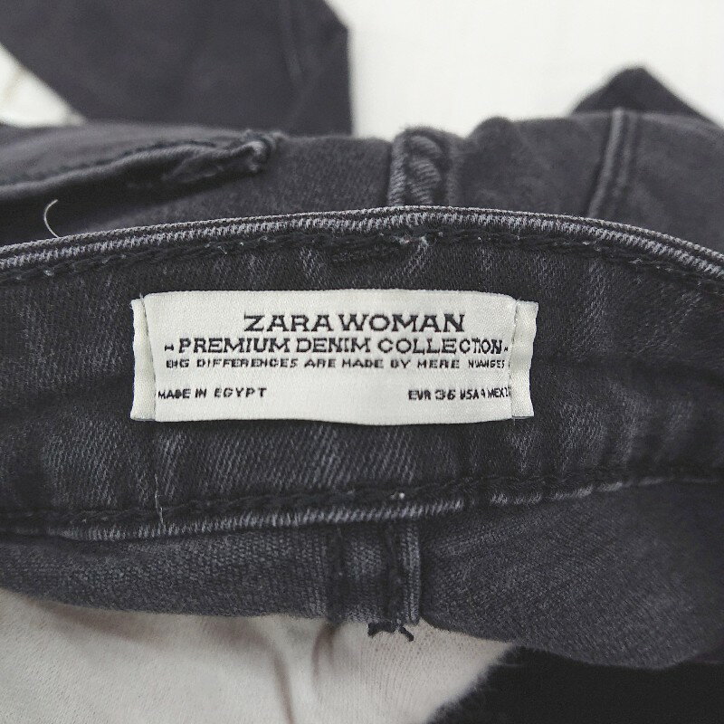◇ ZARA WOMAN ザラウーマン ストレッチ ベーシック デニム パンツ サイズEUR 36 USA 4 MEX 26 ブラック系 レディース E 【中古】