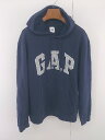 ◇ GAP ギャップ 裏起毛 ロゴ 長袖 プルオーバー パーカー サイズM ネイビー メンズ E 【中古】