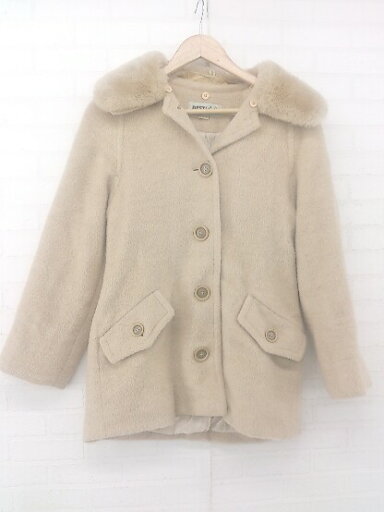 ◇ BESTI BELLI ベスティベリー ボアファー 長袖 ステンカラー コート サイズ85-94-160 ベージュ レディース E 【中古】 ◇ BESTI BELLI ベスティベリー ボアファー 長袖 ステンカラー コート サイズ85-94-160 ベージュ レディース E 【中古】