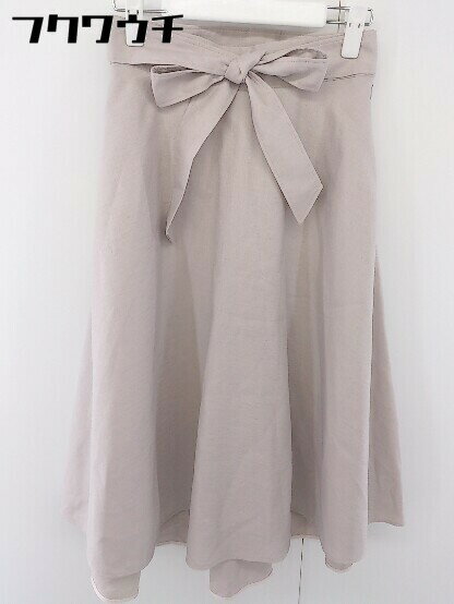 ◇ ◎ green label relaxing UNITED ARROWS サイドジップ 膝下丈 フレア スカート サイズ36 ピンクベージュ レディース 【中古】