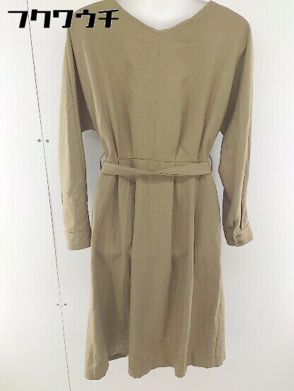◇ ◎ SLOBE IENA スローブ イエナ ベルト付 長袖 膝丈 ラップ 巻き ワンピース ベージュ レディース 【中古】