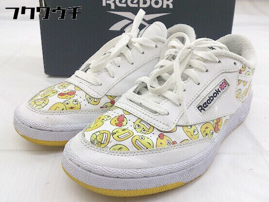 ◇ ◎ Reebok リーボック S29074 Club C 85 スニーカー シューズ 25cm ホワイト イエロー レディース 【中古】