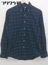 ◇ ◎ green label relaxing UNITED ARROWS ボタンダウン BD チェック 長袖 シャツ サイズS ネイビー ホワイト メンズ 【中古】