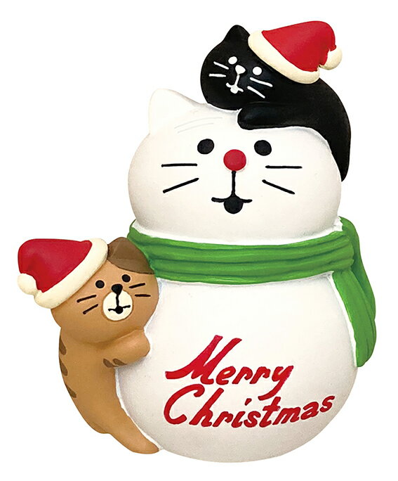 decoleconcombreCHRISTMAS2022 ねこねこクリスマス子猫と雪だるま