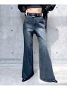 【XS~Lサイズ展開】スリムレッグフレアデニム PAGEBOY ページボーイ パンツ ジーンズ・デニムパンツ ネイビー ブルー ブラック【送料無料】[Rakut...