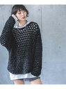 【SALE／50%OFF】(W)BIGメッシュPO PAGEBOY ページボーイ トップス ニット ブラック グリーン ホワイト【RBA_E】[Rakuten Fashion]