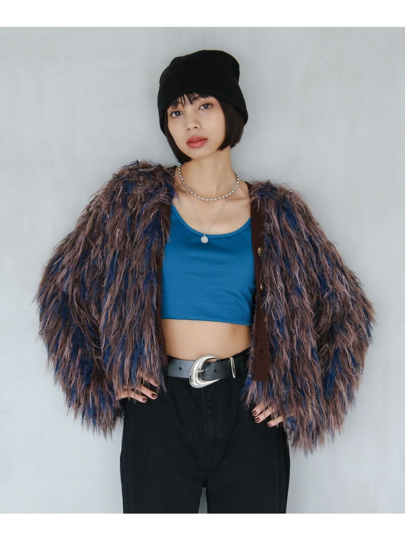 モンスターモップカーディガン PAGEBOY ページボーイ トップス ニット ブラウン ブラック ホワイト【送..