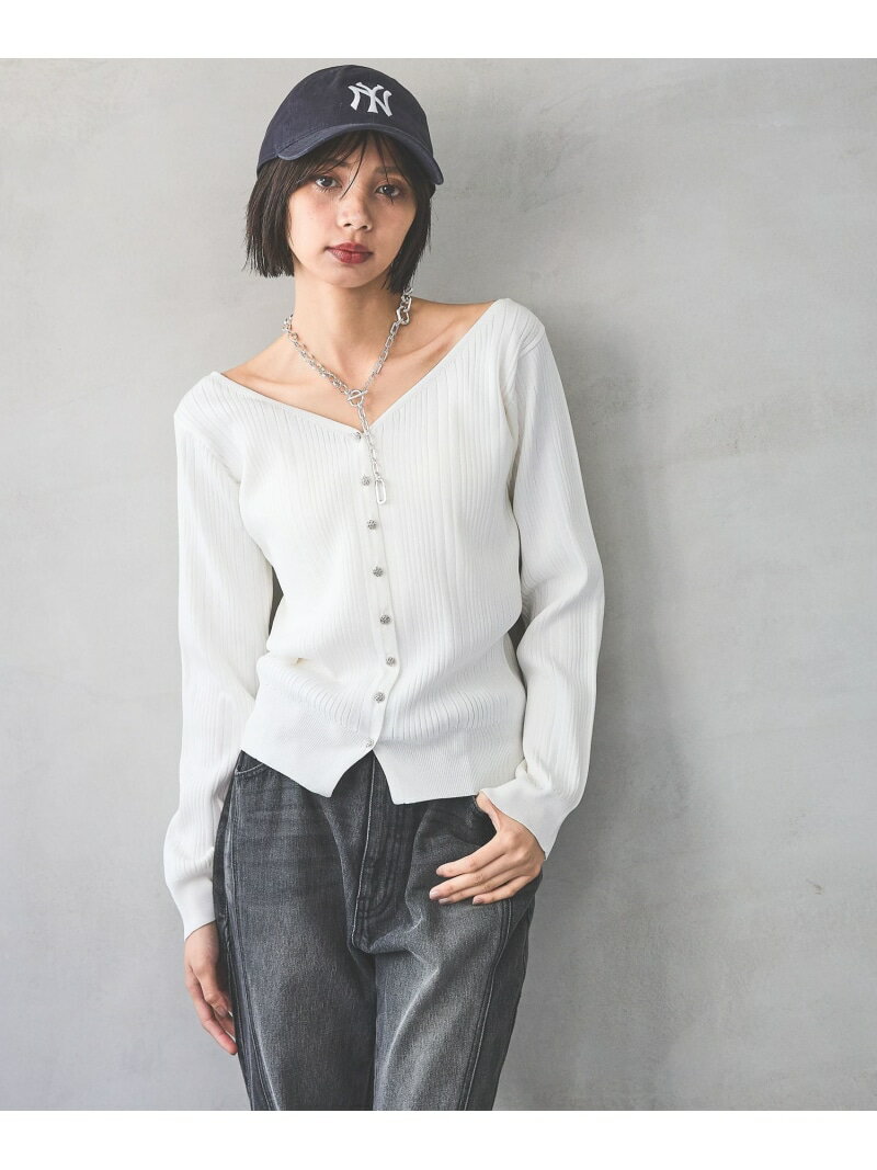 【SALE／33%OFF】ランダムリブ2WAYカーディガン PAGEBOY ページボーイ トップス ニット ホワイト ブラ..