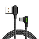 Type Cケーブル L型 3m USB Cケーブル 2A急速充電 高速データ転送 QC4.0/3.0/2.0対応 デュアル90度設計 両面挿せるUSB-AとU...